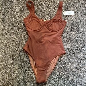 Ochre Lane ribbed one piece bathing suit NWT